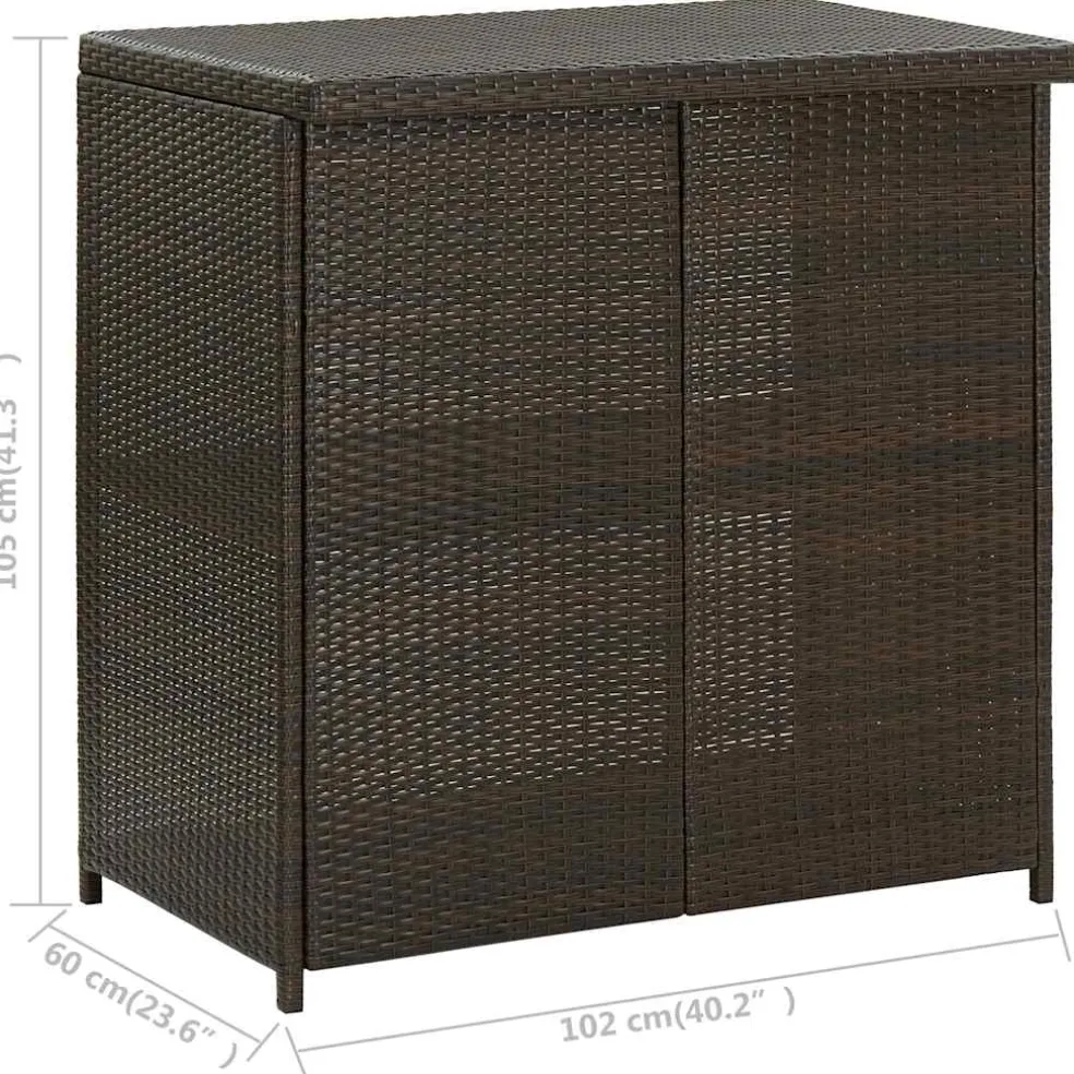 vidaXL 3-delige Barset poly rattan bruin