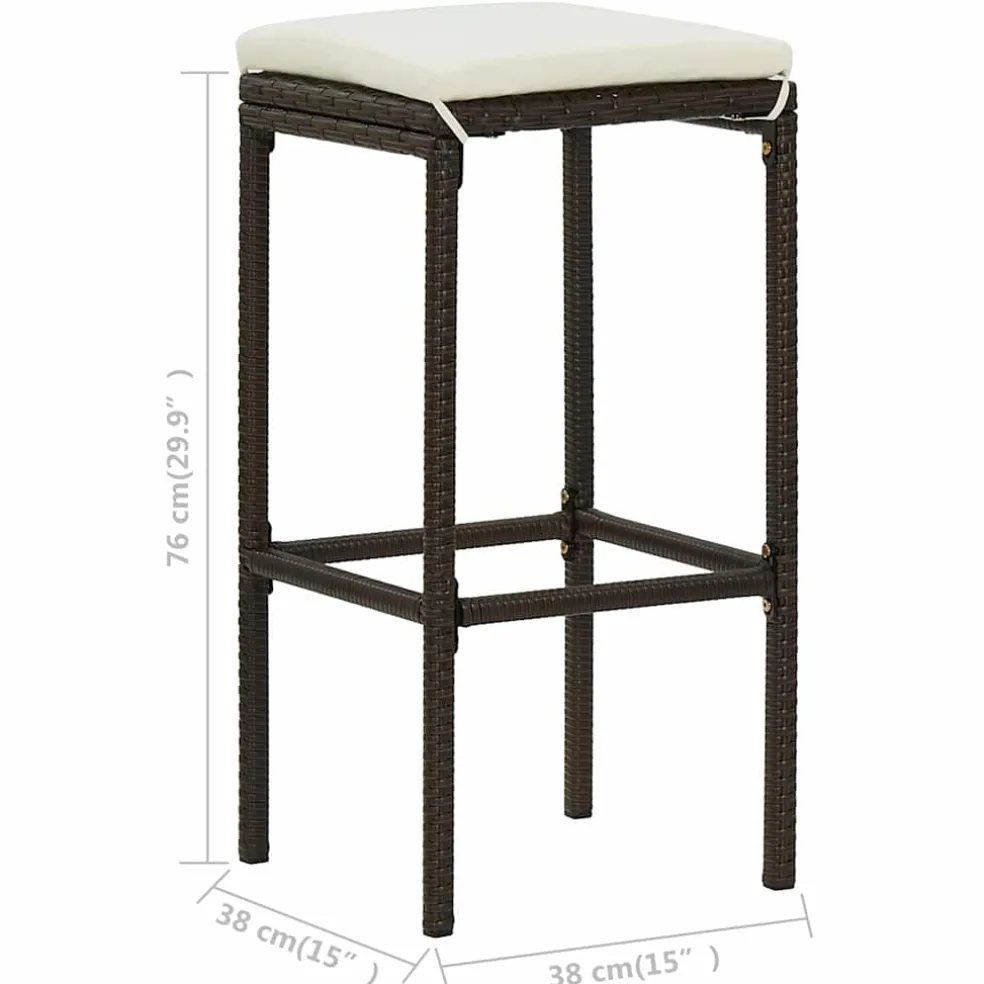 vidaXL 3-delige Barset poly rattan bruin