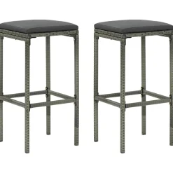 vidaXL 3-delige Barset poly rattan grijs