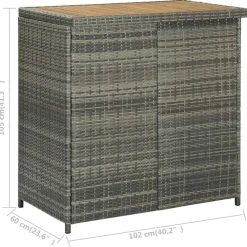 vidaXL 3-delige Barset poly rattan grijs