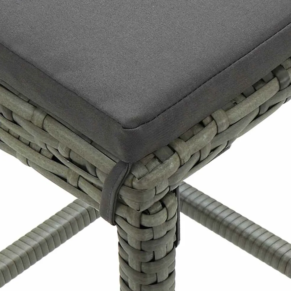 vidaXL 3-delige Barset poly rattan grijs