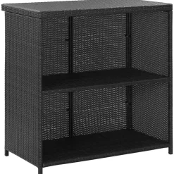 vidaXL 3-delige Barset poly rattan zwart