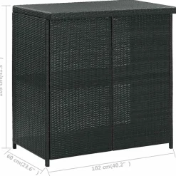 vidaXL 3-delige Barset poly rattan zwart