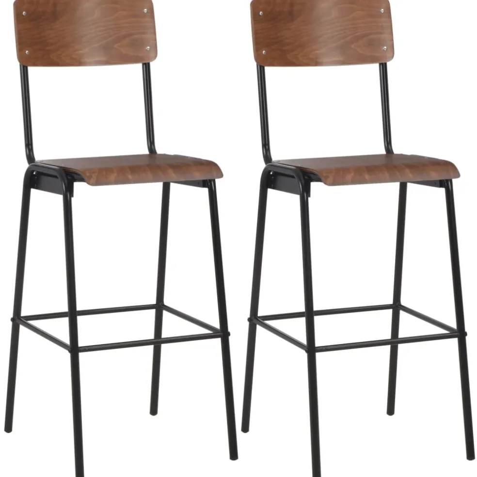 vidaXL 3-delige Barset staal bruin zwart