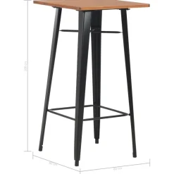 vidaXL 3-delige Barset staal bruin zwart