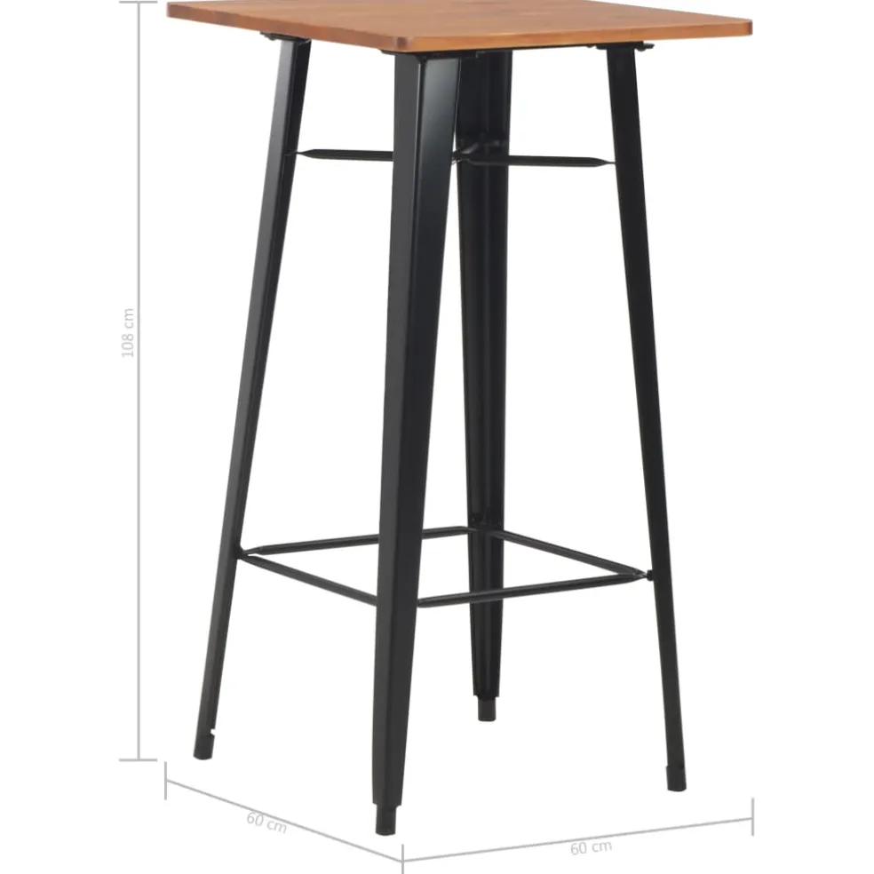 vidaXL 3-delige Barset staal bruin zwart
