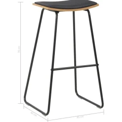 vidaXL 3-delige Barset staal zwart