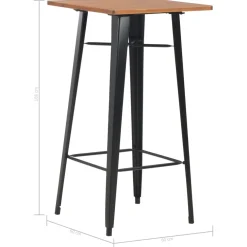 vidaXL 3-delige Barset staal zwart