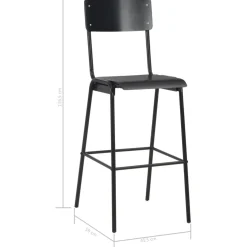 vidaXL 3-delige Barset staal zwart