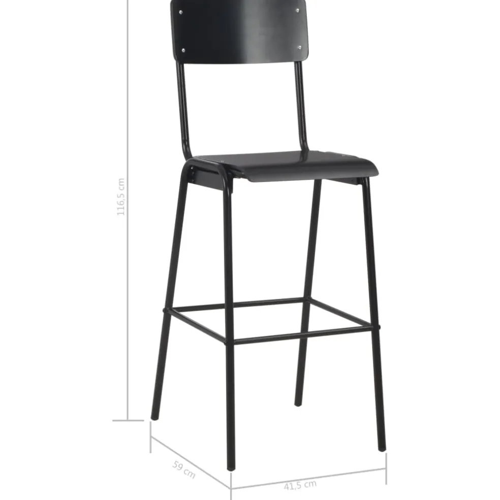 vidaXL 3-delige Barset staal zwart