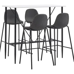 vidaXL 5-delige Barset stof donkergrijs
