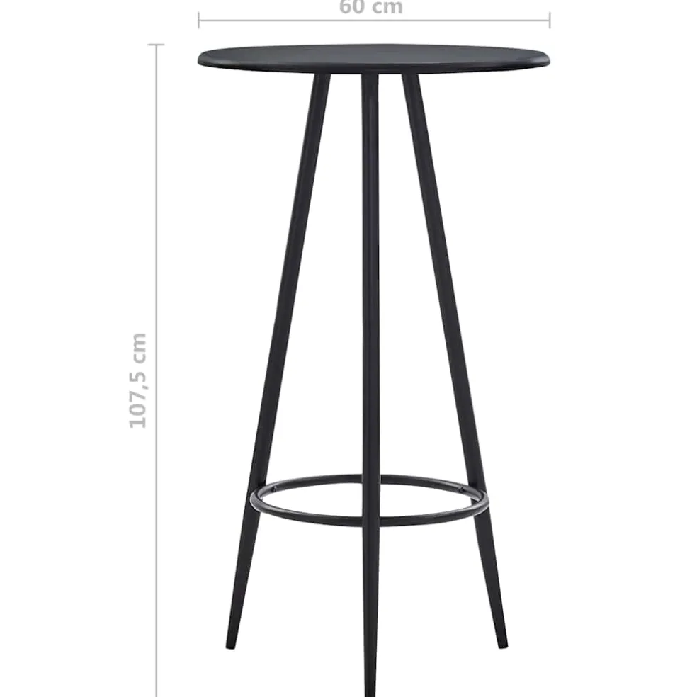 vidaXL 3-delige Barset stof zwart