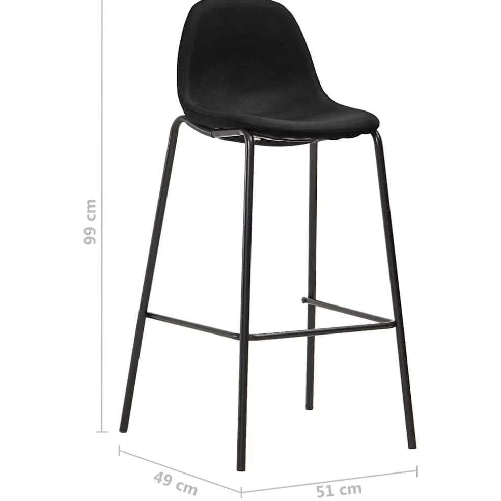 vidaXL 3-delige Barset stof zwart