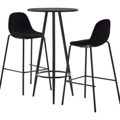 vidaXL 3-delige Barset stof zwart