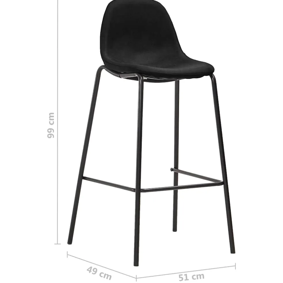 vidaXL 5-delige Barset stof zwart