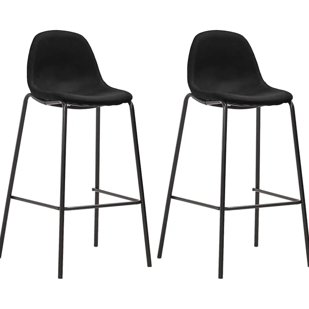 vidaXL 5-delige Barset stof zwart