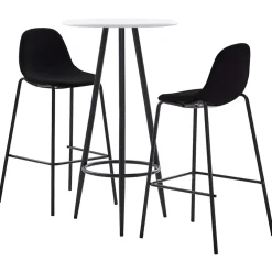 vidaXL 5-delige Barset stof zwart