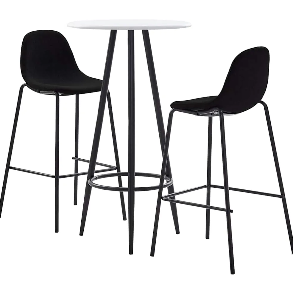 vidaXL 5-delige Barset stof zwart