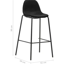 vidaXL 3-delige Barset stof zwart