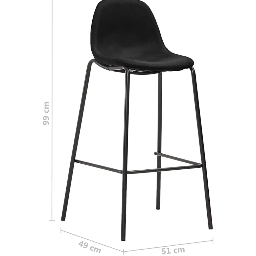 vidaXL 3-delige Barset stof zwart