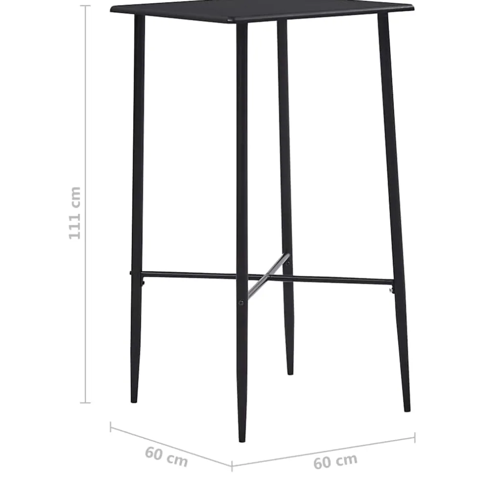 vidaXL 3-delige Barset stof zwart