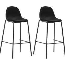 vidaXL 3-delige Barset stof zwart
