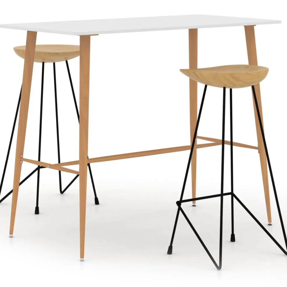 vidaXL 3-delige Barset wit