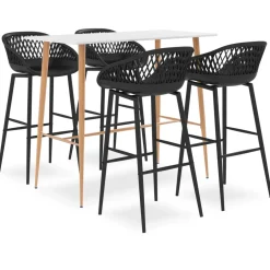 vidaXL 5-delige Barset wit en zwart