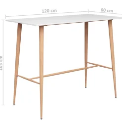vidaXL 5-delige Barset wit en zwart