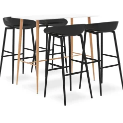 vidaXL 5-delige Barset wit en zwart