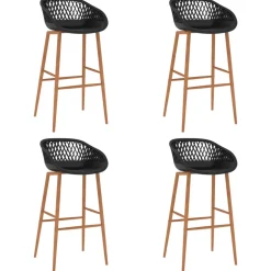vidaXL 5-delige Barset zwart