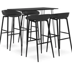 vidaXL 5-delige Barset zwart