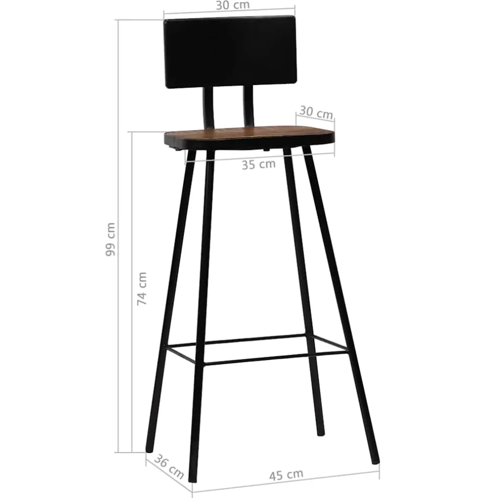 vidaXL 3-delige Barset zwart