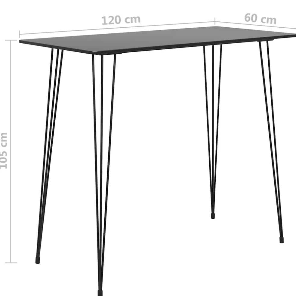 vidaXL 3-delige Barset zwart