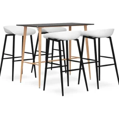 vidaXL 5-delige Barset zwart en wit