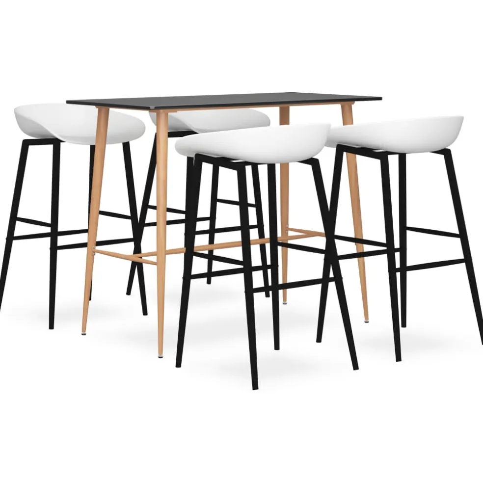 vidaXL 5-delige Barset zwart en wit