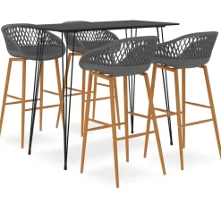 vidaXL 5-delige Barset zwart en wit