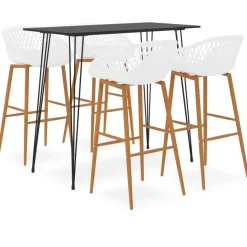 vidaXL 5-delige Barset zwart en wit