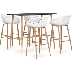 vidaXL 5-delige Barset zwart en wit