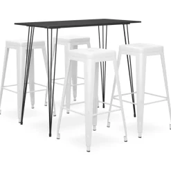 vidaXL 5-delige Barset zwart en wit