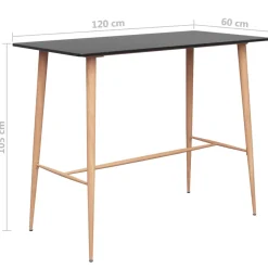 vidaXL 5-delige Barset zwart en wit