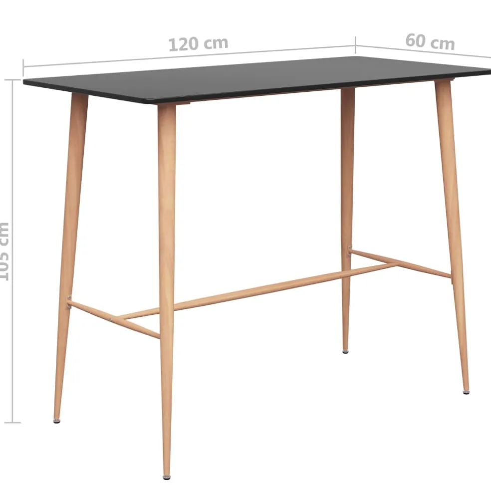 vidaXL 5-delige Barset zwart en wit