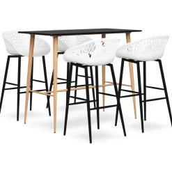 vidaXL 5-delige Barset zwart en wit