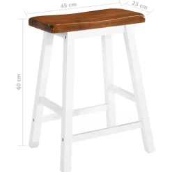 vidaXL 3-delige Bartafel en -krukkenset massief hout