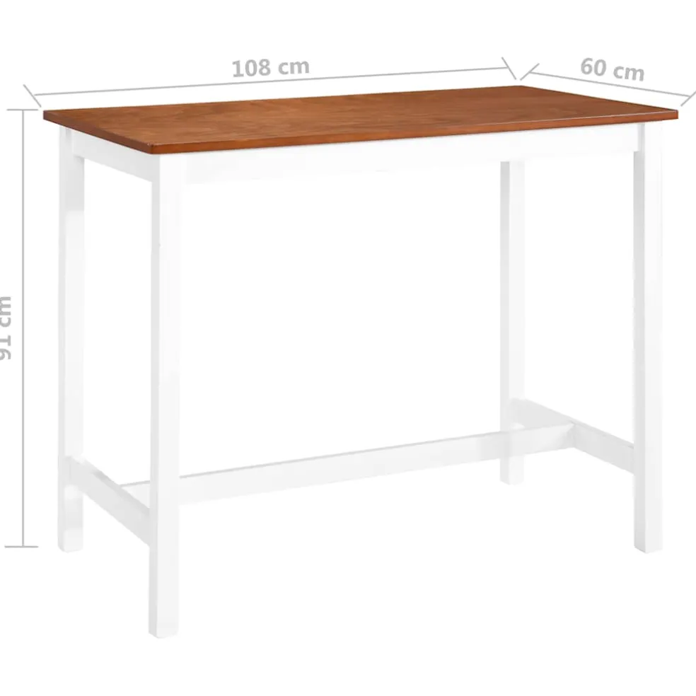 vidaXL 3-delige Bartafel en -krukkenset massief hout