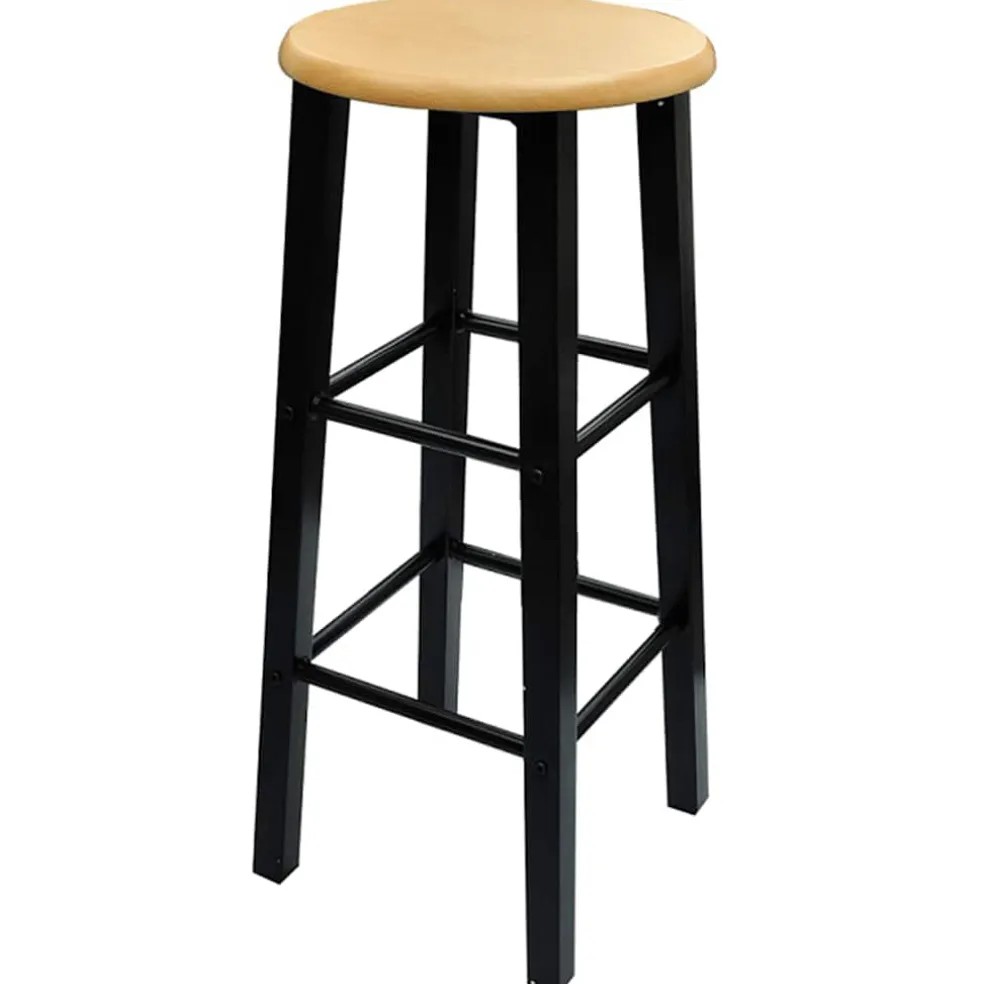 vidaXL 3-delige Bartafel en -krukkenset massief hout en staal