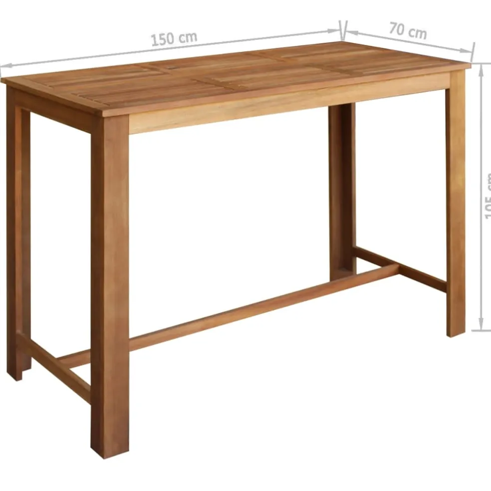 vidaXL 7-delige Bartafel en -stoelenset massief acaciahout