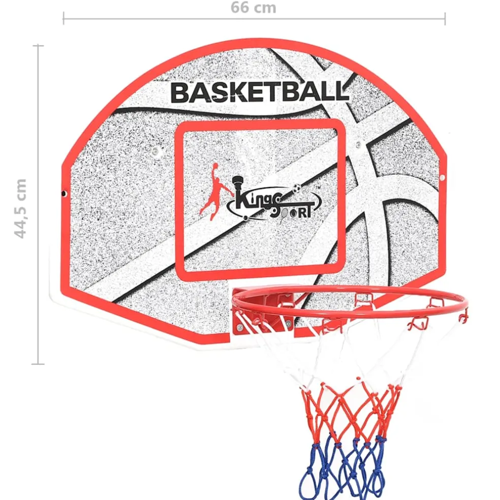 vidaXL 5-delige Basketbalset wandmontage 66x44,5 cm