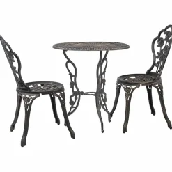 vidaXL 3-delige Bistroset gietaluminium