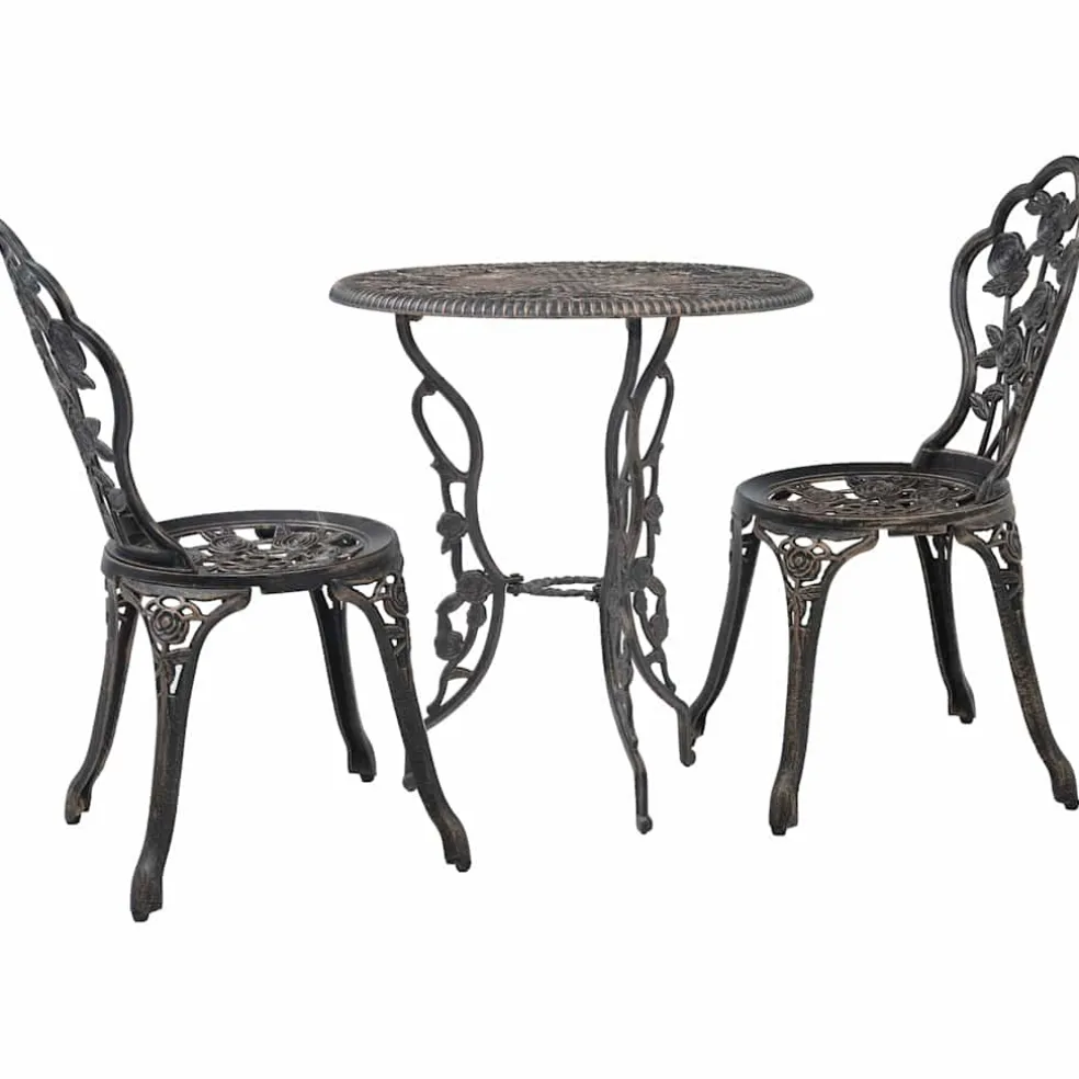 vidaXL 3-delige Bistroset gietaluminium